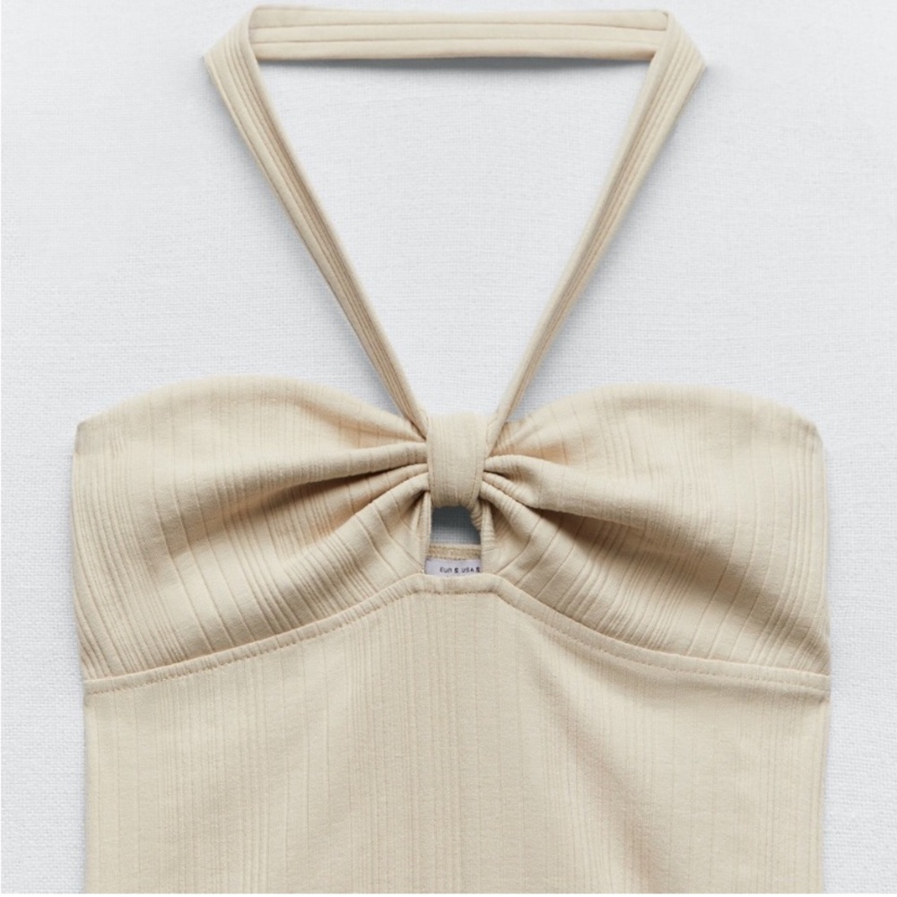 NWT ZARA Ribbed Halter Bodysuit - Picture 6 of 6